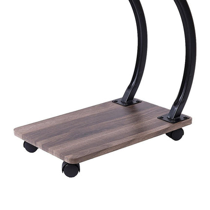 C-Shaped Corner End Table with Wheels Sofa Side 4