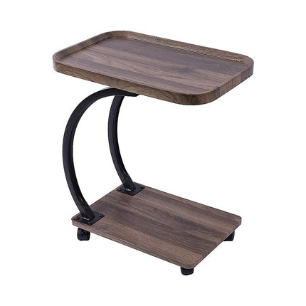 C-Shaped Corner End Table with Wheels Sofa Side 8