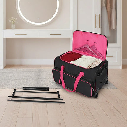 736.6 mm Heavy Duty Rolling Dance Bag with Garment Rack for Travel 4