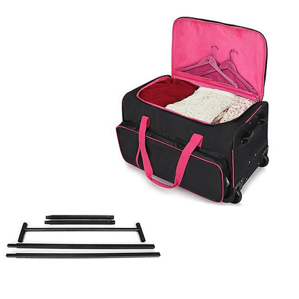 736.6 mm Heavy Duty Rolling Dance Bag with Garment Rack for Travel 9
