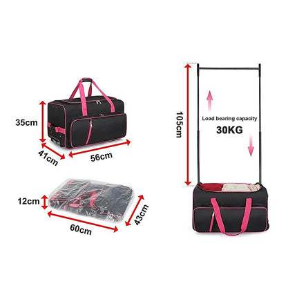 736.6 mm Heavy Duty Rolling Dance Bag with Garment Rack for Travel 13