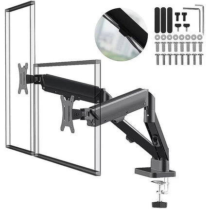 Dual Arm Monitor Desk Mount Bracket Spring Assisted 17–32 Inch Full Motion 7