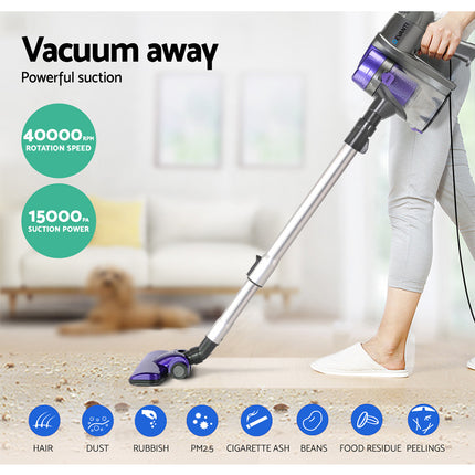 Devanti Stick Vacuum Cleaner Handheld Corded 450W Purple 2