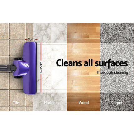 Devanti Stick Vacuum Cleaner Handheld Corded 450W Purple 3