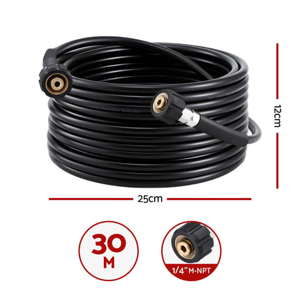 Giantz Pressure Washer Hose 30M 5800PSI Power Replacement Extension 1/4'' Quick Connect 2