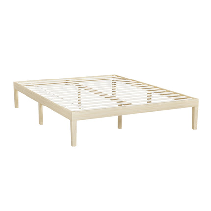 Artiss Bed Frame Queen Size Wooden Base Mattress Platform Timber Pine BRUNO 7