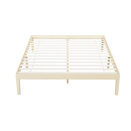 Artiss Bed Frame Queen Size Wooden Base Mattress Platform Timber Pine BRUNO 3
