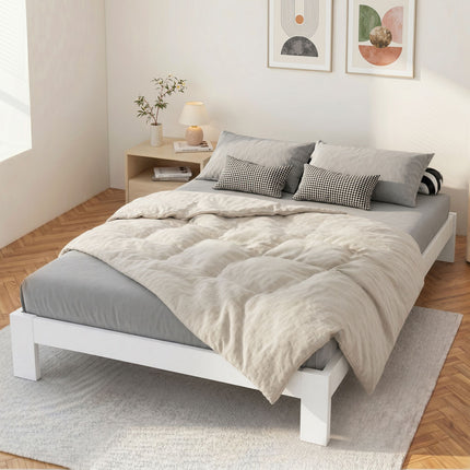 Artiss Bed Frame Queen Size Wooden White JADE 7