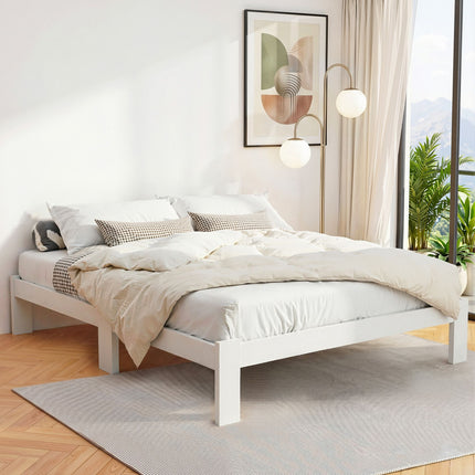 Artiss Bed Frame Queen Size Wooden White JADE 8