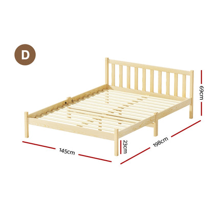 Artiss Bed Frame Double Size Wooden Oak SOFIE 3