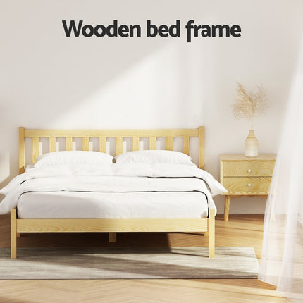 Artiss Bed Frame Double Size Wooden Oak SOFIE 5