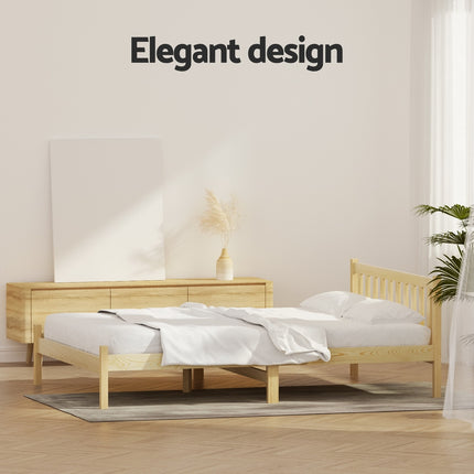 Artiss Bed Frame Double Size Wooden Oak SOFIE 6