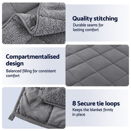 Giselle Bedding Weighted Blanket Fleece Sherpa Heavy Blanket 4.5KG 10