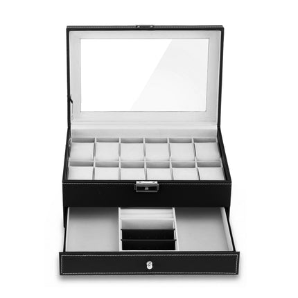 Embellir 12 Grids Watch Box Organizer Case Jewelry Display Storage Showcase 3