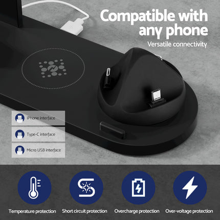 Devanti 4 in 1 Wireless Charger Multi-function Station for Phone Airpod iWatch 15W 5
