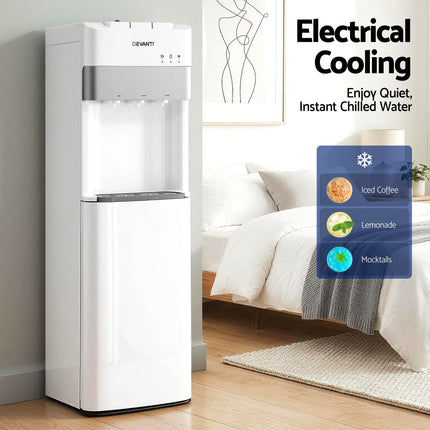 Devanti 3 Taps Water Cooler Dispenser Bottom Loading Dispenser Chiller Filter Purifier 7
