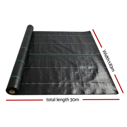 Instahut 1.83x30m Weed Mat Woven Fabric Weed Mat Control Matting Garden Plant 2