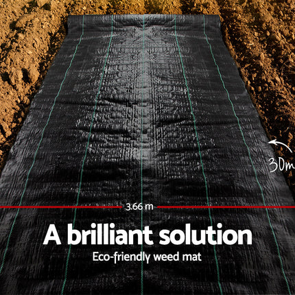 Instahut 3.66x30m Weed Mat Weedmat Control Plant 4