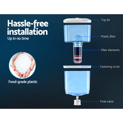 Devanti Water Cooler Dispenser 22L Filter Bottle 6