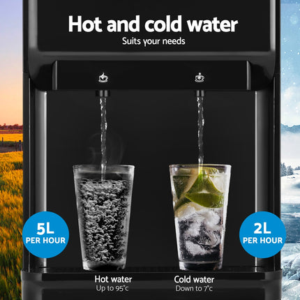 Devanti Water Cooler Dispenser 22L Bench Top Chiller Purifier Filter Hot Cold Black 6
