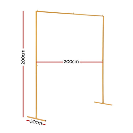 2M Backdrop Stand Wedding Background Decoration Party Flower Balloon Display Golden 2