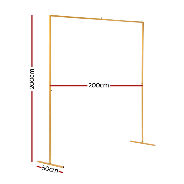 2M Backdrop Stand Wedding Background Decoration Party Flower Balloon Display Golden 2