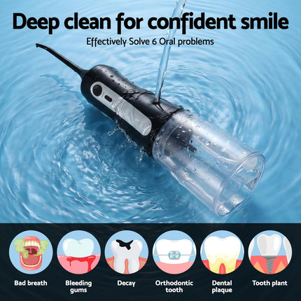 Devanti Cordless Water Flosser Dental Oral Irrigator Black 4