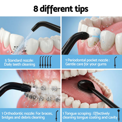Devanti Cordless Water Flosser Dental Oral Irrigator Black 6