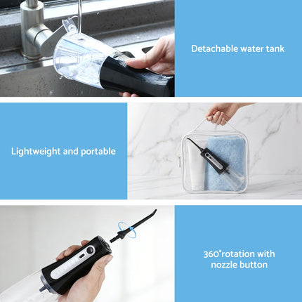 Devanti Cordless Water Flosser Dental Oral Irrigator Black 9
