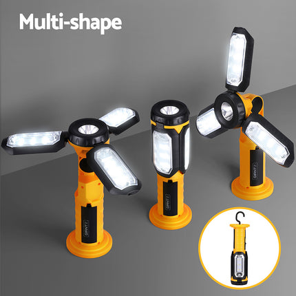 Giantz Work Light Rechargeable USB Cordless LED Lamp Hook Rotation Folding 4