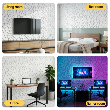 Artiss 3D Wall Panels PVC Decorative Panels 50x50cm Set of 15 Feature Wall Poly 8