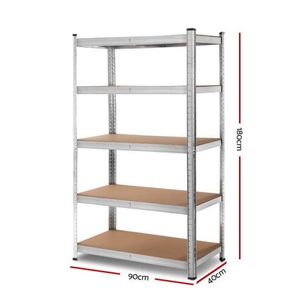 Giantz 1.8M Warehouse Racking Rack Shelving Garage Steel Metal Storage Shelves Silver 2