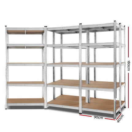 Giantz 5x1.8M Garage Shelving Warehouse Rack Pallet Racking Storage Shelf Silver 2