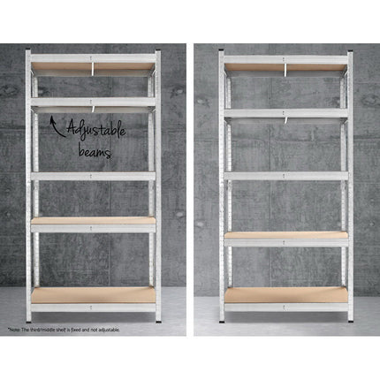 Giantz 5x1.8M Garage Shelving Warehouse Rack Pallet Racking Storage Shelf Silver 5