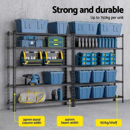 1.8MX2.4M Giantz Garage Shelving Warehouse Rack 4