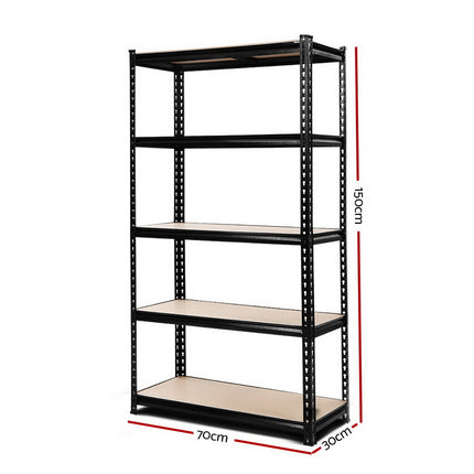 Giantz 1.5M Garage Shelving Warehouse Rack Pallet Racking Storage Shelve Black 2