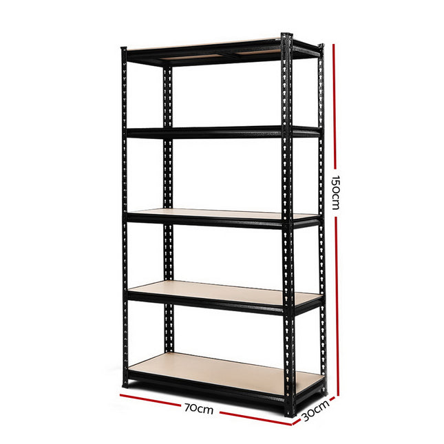 Giantz 1.5M Garage Shelving Warehouse Rack Pallet Racking Storage Shelve Black 2