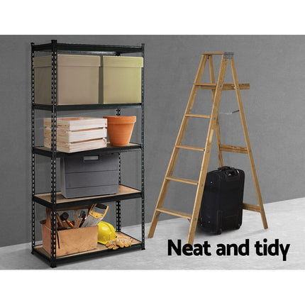 Giantz 1.5M Garage Shelving Warehouse Rack Pallet Racking Storage Shelve Black 3
