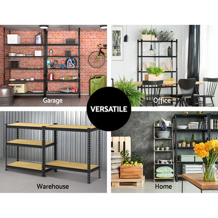 Giantz 1.5M Garage Shelving Warehouse Rack Pallet Racking Storage Shelve Black 6