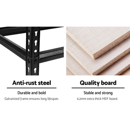 Giantz 3x1.8M Garage Shelving Warehouse Rack Pallet Racking Storage Shelve Black 4