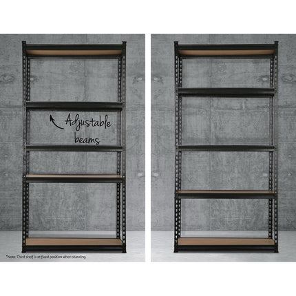 Giantz 3x1.8M Garage Shelving Warehouse Rack Pallet Racking Storage Shelve Black 5