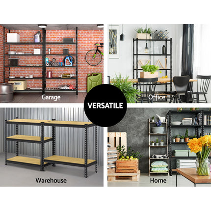 Giantz 3x1.8M Garage Shelving Warehouse Rack Pallet Racking Storage Shelve Black 6