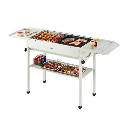 Grillz Portable BBQ Grill w/ Stainless Steel Racks & Pans for Outdoor 2