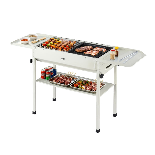 Grillz Portable BBQ Grill w/ Stainless Steel Racks & Pans for Outdoor 2