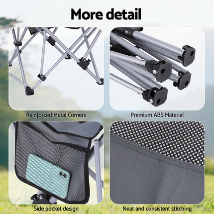Weisshorn Camping Chair Adjustable Reclining Portable Outdoor Folding Chair Grey 8