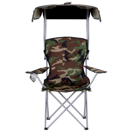 Weisshorn Camping Chair With Canopy Folding Outdoor Portable Seat Lightweight Beach Picnic Fishing Capacity 120KG Army Green 4