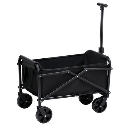 Gardeon Garden Cart Folding Trolley Camping Wagon Barrow Outdoor Beach Black 2