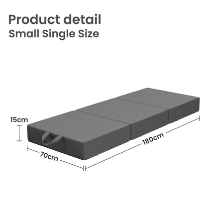 15cm Small Single BedStory 3-Fold Mattress Folding Foam Bed Washable Cover, 180x70cm 2
