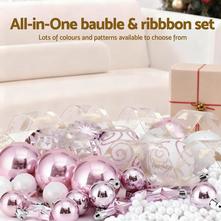 Jingle Jollys Christmas Tree Decoration Set Ribbon Baubles Ornaments Party 34pcs 4