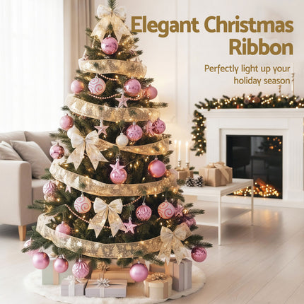 Jingle Jollys Christmas Tree Decoration Set Ribbon Baubles Ornaments Party 34pcs 6